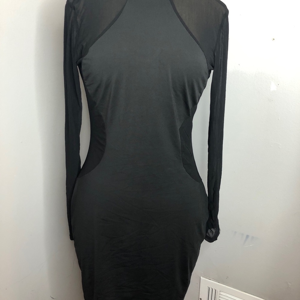 Black Bodycon Stretch Dress in Size XL - Clubbing Party Dress Curvy
